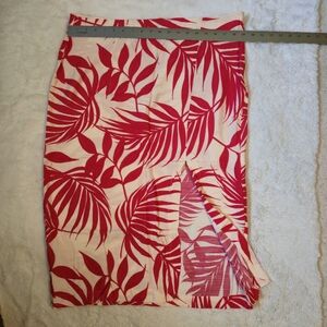 Mango Tropical leaf slit skirt